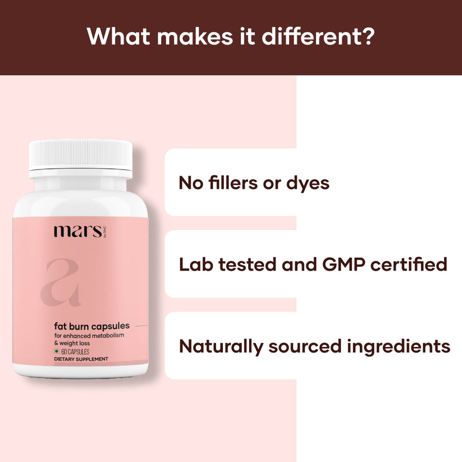 Mars Fat Burn Capsules : Powered With Psyllium Husk, Moringa & Dandelion Root