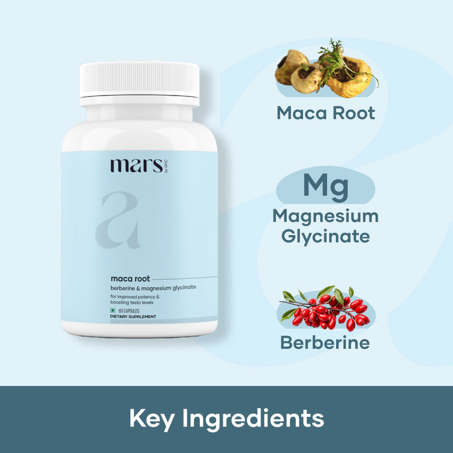 Mars Maca Root Caps (Ginseng): Powered With Magnesium & Berberine