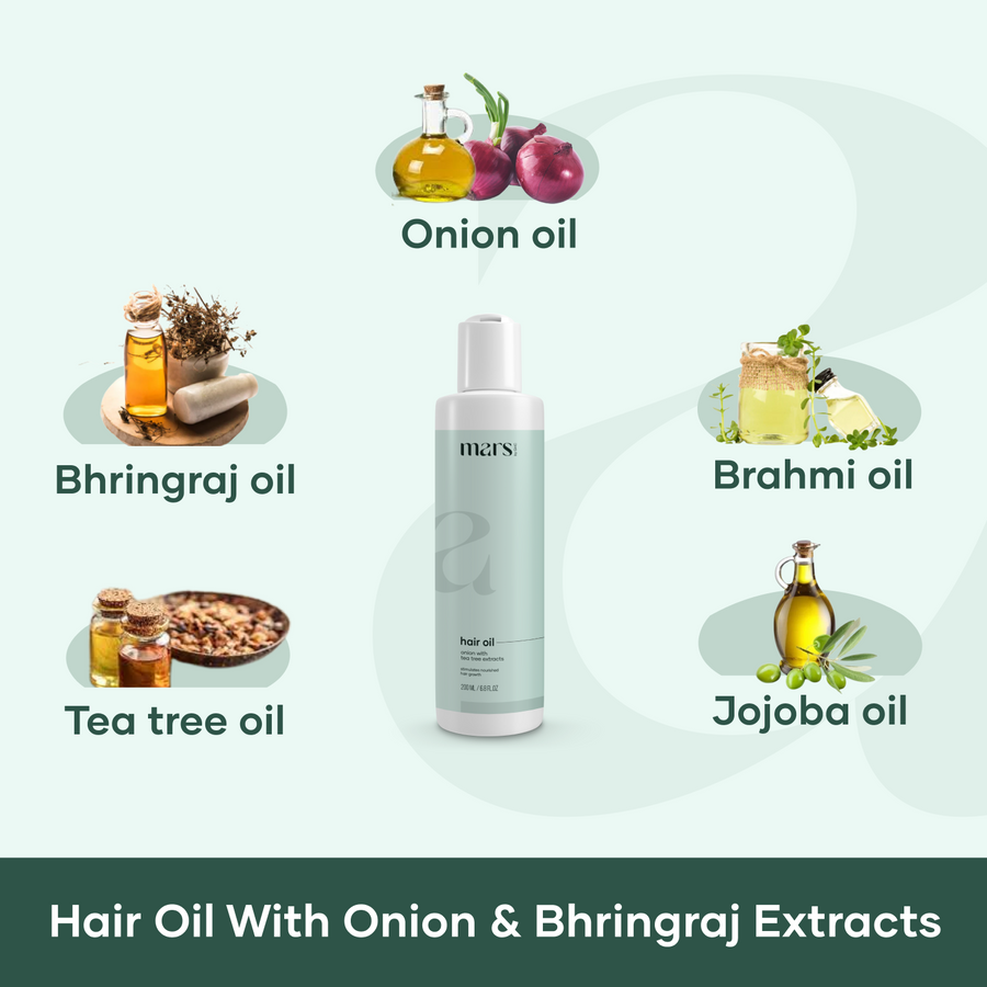 Onion Hair Oil for Long, Healthy & Strong Hair (1 Month Pack)